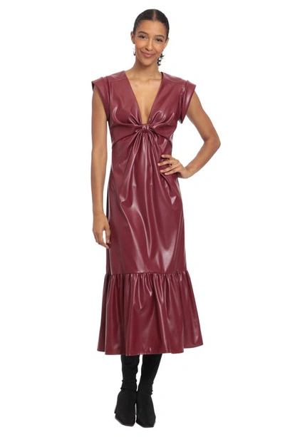 Donna Morgan For Maggy Faux Leather Midi Dress In Burgundy Modesens 2260