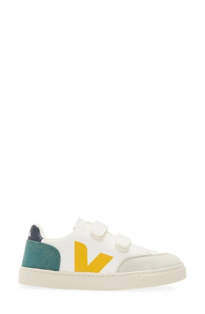 Shop Veja Kids' V-12 Sneaker In Extra-white Multico-brittany