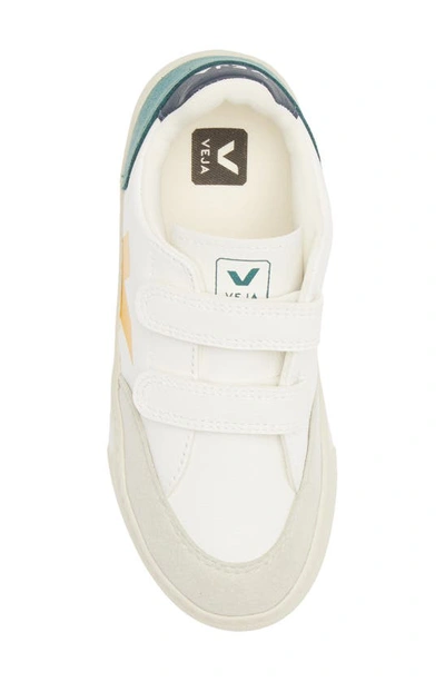 Shop Veja Kids' V-12 Sneaker In Extra-white Multico-brittany