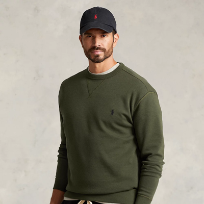 Shop Polo Ralph Lauren Double-knit Sweatshirt In Company Olive