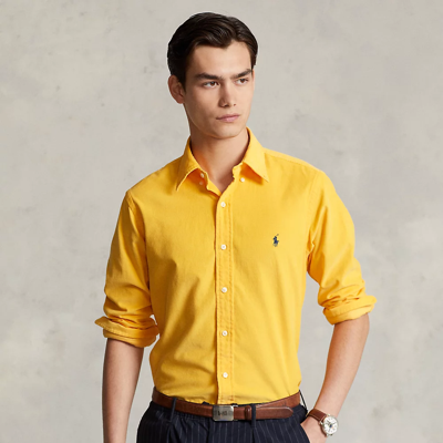 Shop Ralph Lauren Classic Fit Corduroy Shirt In Gold Bugle