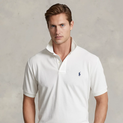 Shop Ralph Lauren Original Fit Mesh Polo Shirt In Deckwash White
