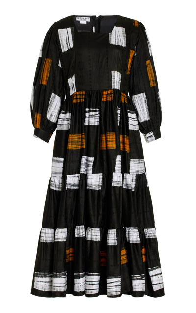 Shop Busayo Women's Tolu Printed Cotton Midi Dress In Black