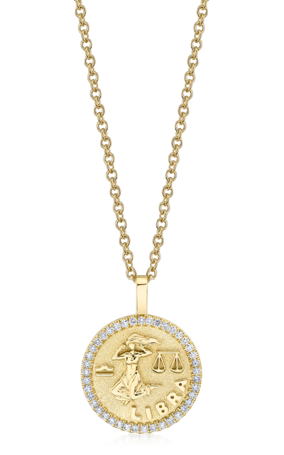 Shop Anita Ko Women's 18k Yellow Gold Libra Necklace