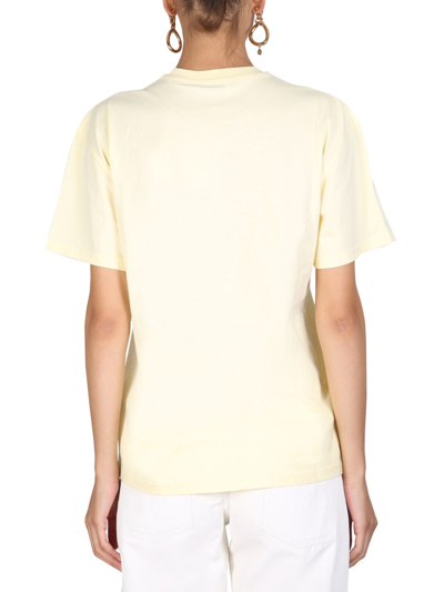 Shop Jw Anderson "swan Logo" T-shirt In Yellow