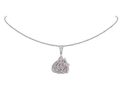 Pre-owned Jewelry Unlimited Unisex Real Diamond Allah Pendant 10k Two Tone Rose White Gold Charm 1.5" 2.5ct
