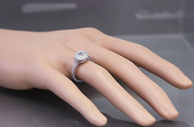Pre-owned Knr 14k White Gold Asscher Cut Diamond Engagement Ring Bezel 2.25ctw H-vs2 Egl Usa