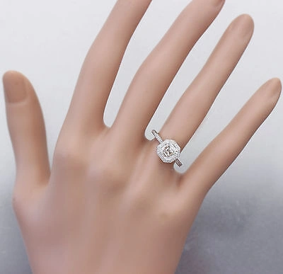 Pre-owned Knr 14k White Gold Asscher Cut Diamond Engagement Ring Bezel 2.25ctw H-vs2 Egl Usa
