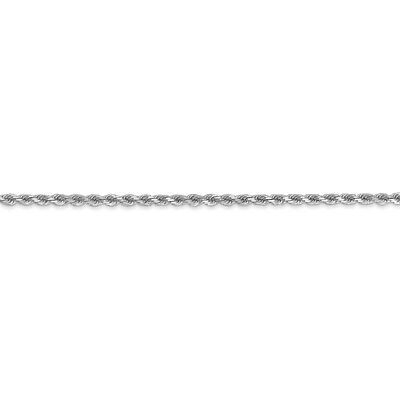 Pre-owned Superdealsforeverything Real 14kt White Gold 2mm Diamond Cut Rope Chain Bracelet; 6 Inch; Lobster Clasp