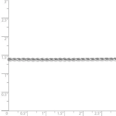 Pre-owned Superdealsforeverything Real 14kt White Gold 2mm Diamond Cut Rope Chain Bracelet; 6 Inch; Lobster Clasp