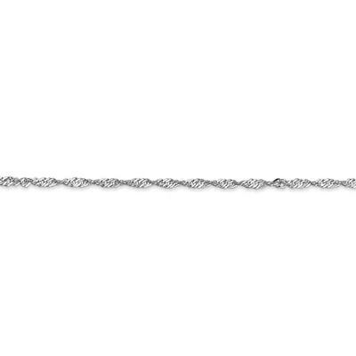 Pre-owned Superdealsforeverything Real 14kt White Gold 1.6mm Singapore Chain Anklet; 9 Inch; Lobster Clasp