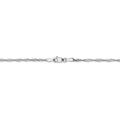 Pre-owned Superdealsforeverything Real 14kt White Gold 1.6mm Singapore Chain Anklet; 9 Inch; Lobster Clasp