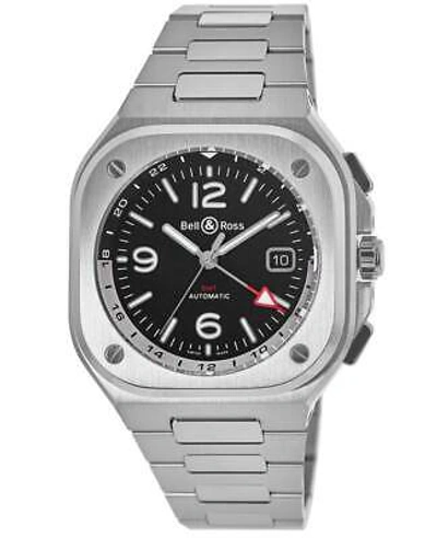 Pre-owned Bell & Ross Br 05 Gmt Black Dial Steel Men's Watch Br05g-bl-st/sst