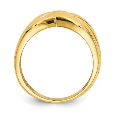 Pre-owned Superdealsforeverything Real 14kt Yellow Gold High Polished Woven Dome Ring S:7