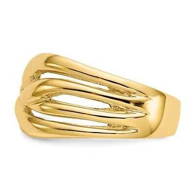 Pre-owned Superdealsforeverything Real 14kt Yellow Gold High Polished Woven Dome Ring S:7