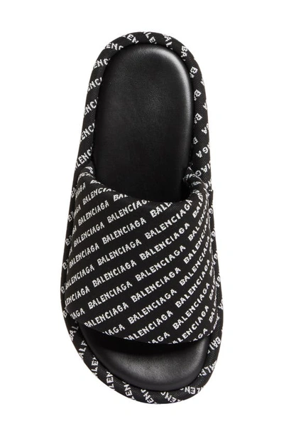 Shop Balenciaga Rise Platform Slide Sandal In Black/ White