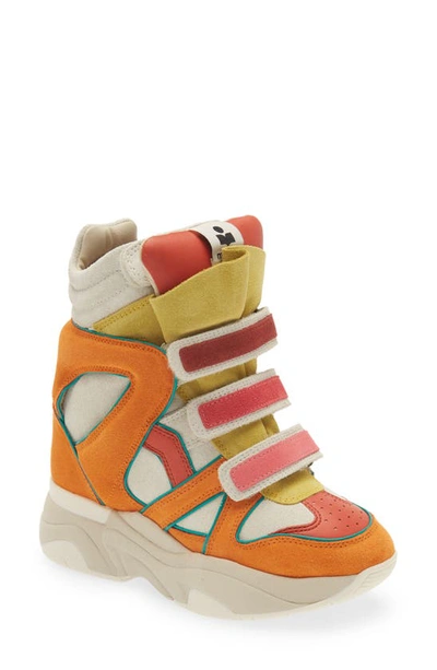 Isabel Marant Balskee Sneakers In Orange Suede And Leather | ModeSens