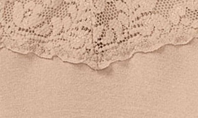 Shop Hanky Panky Mid Rise Lace Trim Thong In Chai