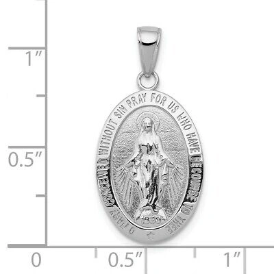 Pre-owned Skyjewelers Real 10kt White Gold Miraculous Medal Pendant