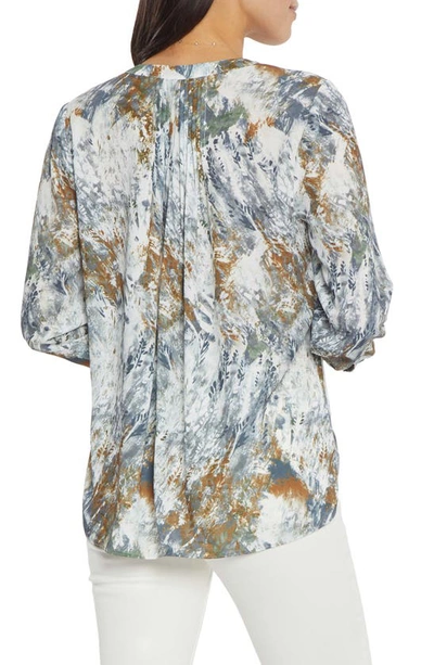 Shop Nydj High/low Crepe Blouse In Northwood