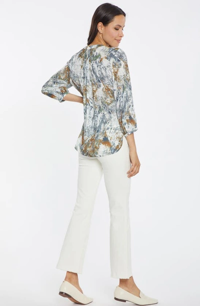 Shop Nydj High/low Crepe Blouse In Northwood
