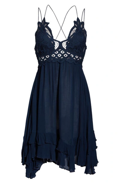 Shop Free People Intimately Fp Adella Frilled Chemise In Navy