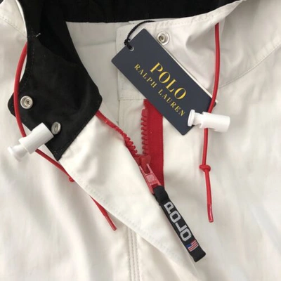 Pre-owned Polo Ralph Lauren Ralph Lauren Polo Sport Usa Men's Yacht Jacket Sz L $ 398 Retail White Black Red