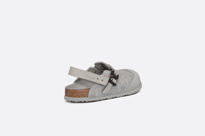 Pre-owned Birkenstock Dior By  Tokyo Mule Gray Felted Wool Sz 41 (8 Us) In Hand