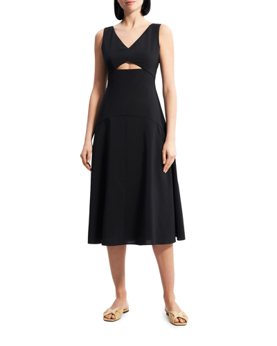 Shop Theory Sleeveless Cutout Midi Dress In Black