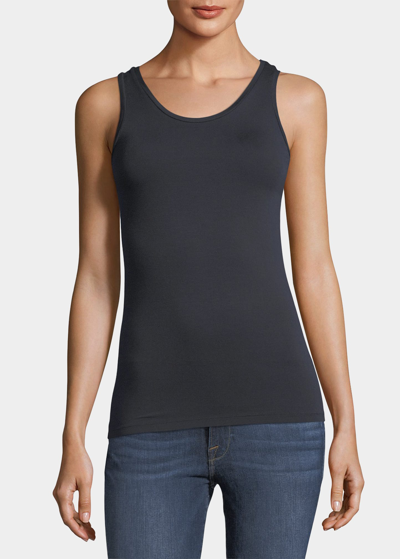 Shop Majestic Soft Touch Scoop-neck Tank In Marine