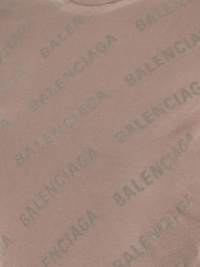 Shop Balenciaga Logo Top In Brown