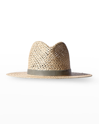 Shop Janessa Leone Otis Woven Straw Fedora Hat In Natural