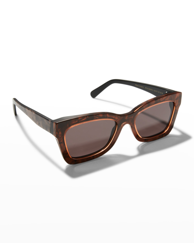 Shop Zimmermann Prima Acetate & Metal Cat-eye Sunglasses In Bronze Pearl