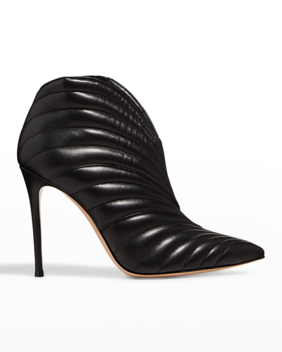 Shop Gianvito Rossi Eiko Quilted Leather Ankle Booties In Black