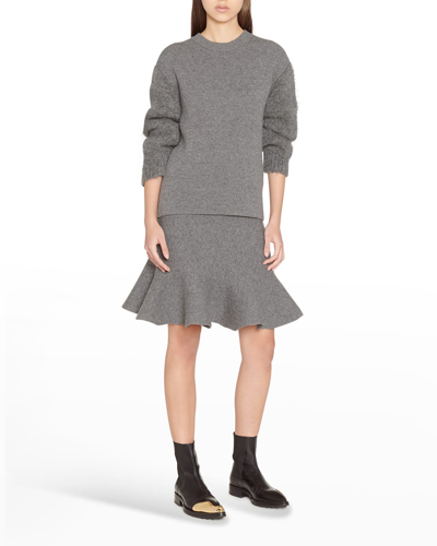 Shop Jil Sander Cashmere Frayed-knit Sweater In Medium Gre