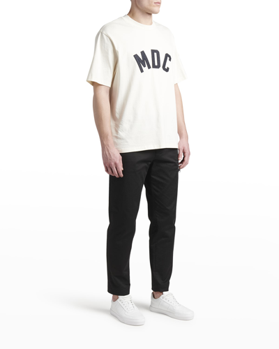 Shop Moncler Men's Collegiate Logo T-shirt In Natural