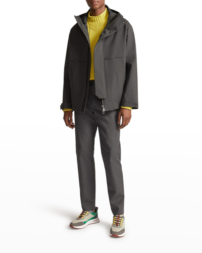 Shop Loro Piana Men's Haston Hooded Zip Jacket In M644 Onyx