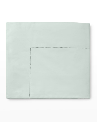 Shop Sferra Full/queen Percale Flat Sheet In Silversage