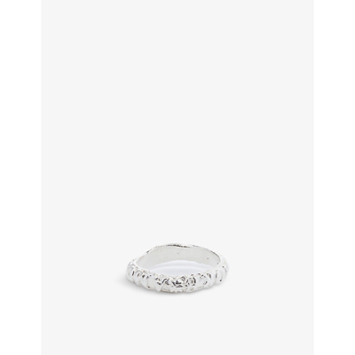 Shop Alighieri Amore Text-embossed Recycled Sterling Silver Ring