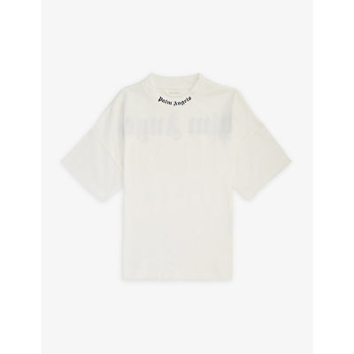 Shop Palm Angels Classic Brand-printed Cotton-jersey T-shirt In White