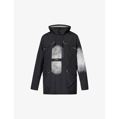 Shop A-cold-wall* Graphic M-65 Model 6 Relaxed-fit Shell Hooded Jacket In Black