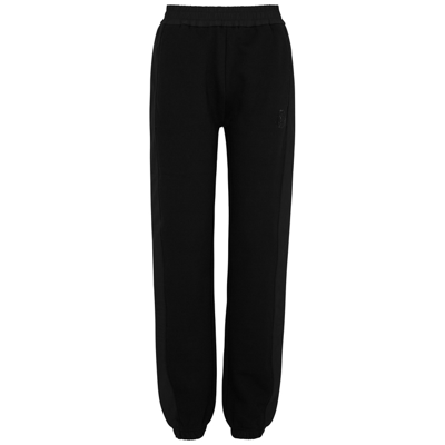 Shop Moncler Black Panelled Cotton Sweatpants, Sweatpants, Black, Cotton