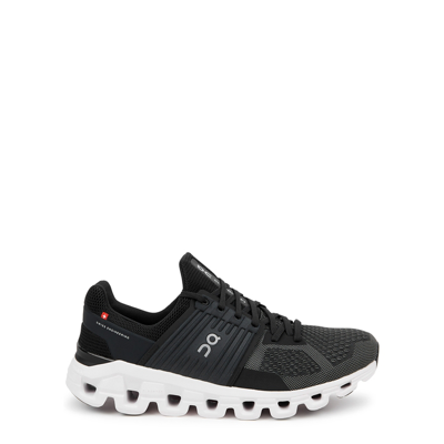 On Running Cloud Swift Black Mesh Sneakers In Black And White