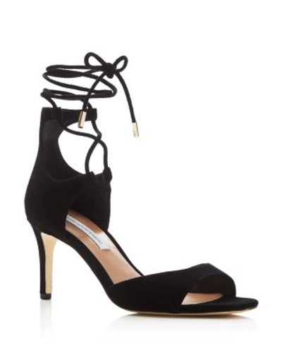 Shop Diane Von Furstenberg Rimini Ankle Lace Up Open Toe Sandals In Black