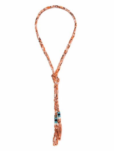 Shop Alanui Women's Orange Cotton Necklace