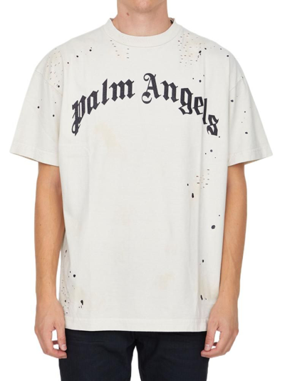 Shop Palm Angels Men's Beige Other Materials T-shirt