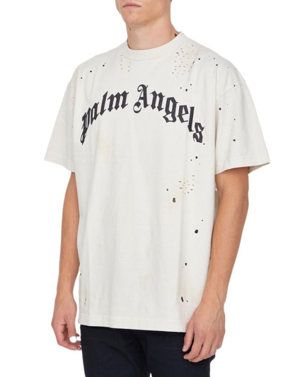 Shop Palm Angels Men's Beige Other Materials T-shirt