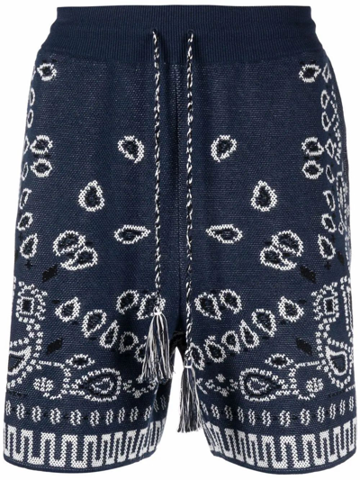 Shop Alanui Men's Blue Cotton Shorts