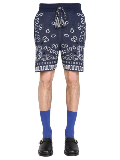 Shop Alanui Men's Blue Cotton Shorts