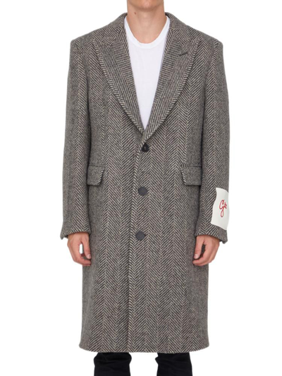 Shop Golden Goose Men's Grey Wool Coat